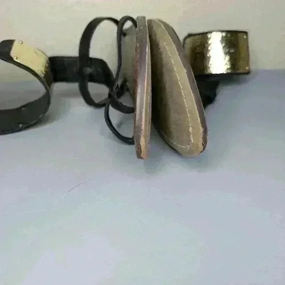 SAM EDELMAN Genette Gladiator Sandal Shoes Size 8.5 black/gold/brown - Picture 9 of 11